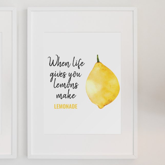 Modern Funny Lemon Yellow Quote Poster (Creator Uploaded)