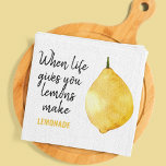 Modern Funny Lemon Yellow Quote Tea Towel<br><div class="desc">Modern Funny Lemon Yellow Quote</div>