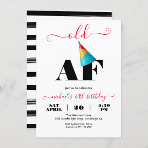 Modern Funny Old AF Birthday Party Invitation