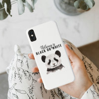 Modern Funny Panda Black And White With Quote