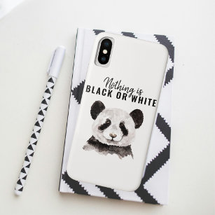 Modern Funny Panda Black And White With Quote Case-Mate iPhone Case