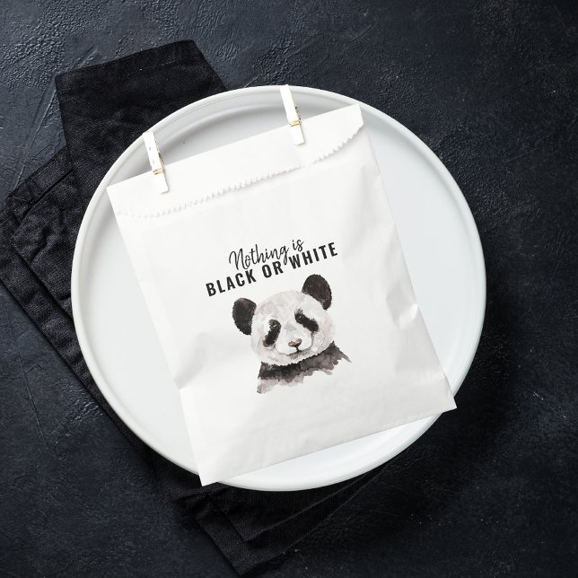 Modern Funny Panda Black And White With Quote Favour Bag (Creator Uploaded)