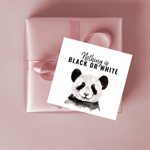 Modern Funny Panda Black And White With Quote Favour Tags