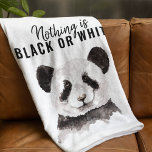 Modern Funny Panda Black And White With Quote Fleece Blanket<br><div class="desc">Modern Funny Panda Black And White With Quote</div>