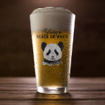 Modern Funny Panda Black And White With Quote Glass<br><div class="desc">Modern Funny Panda Black And White With Quote</div>