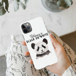 Modern Funny Panda Black And White With Quote iPhone 11Pro Max Case<br><div class="desc">Modern Funny Panda Black And White With Quote</div>