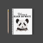 Modern Funny Panda Black And White With Quote Notebook<br><div class="desc">Modern Funny Panda Black And White With Quote</div>