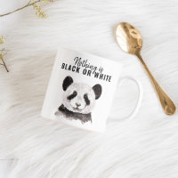 Modern Funny Panda Black And White With Quote