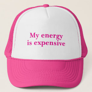 Modern Funny Quote Pink Color Text Trucker Hat