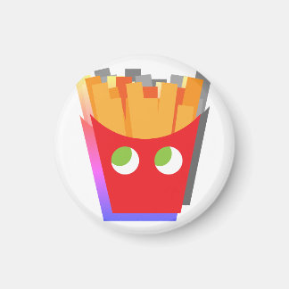 Modern Funny Simple Red & Yellow Glitch Fries Magnet