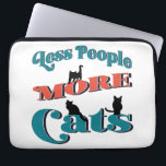 Modern Funny Typography Cat Laptop Sleeve<br><div class="desc">Modern, cute and funny "Less People More Cats" typography style. Great for cat moms and cat dads that simply love cats. Fun for those that have a sense of humour. Unique and stylish way to let people know that you are a cat person. Great for cat pet rescue, pet sitters,...</div>