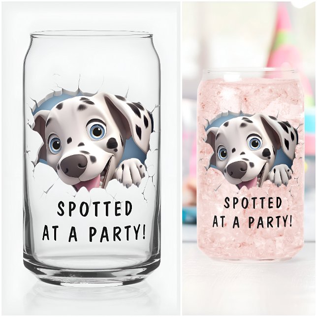 Modern Funny Unusual Custom Dalmatian Birthday  Can Glass (Creator Uploaded)