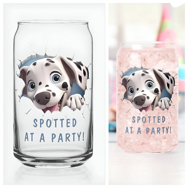 Modern Funny Unusual Custom Dalmatian Birthday  Can Glass (Creator Uploaded)