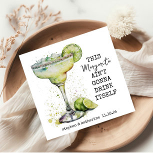 Modern Funny Watercolor Margarita Personalised Napkin
