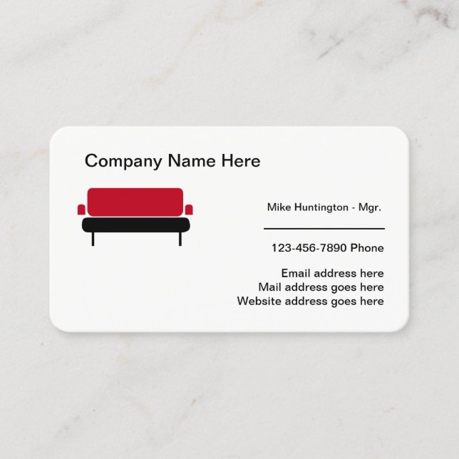 Modern Furniture Theme Business Card (Front)