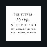 Modern Future Mr and Mrs Script Return Address Self-inking Stamp<br><div class="desc">Modern Future Mr and Mrs Script Return Address self-inking stamp. Easily customise this by clicking the "personalise" button. 

Also available for purchase are other ink pad colours.</div>