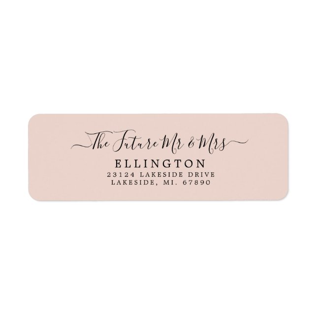 Modern Future Mr. & Mrs. Wedding Return Address Label (Front)