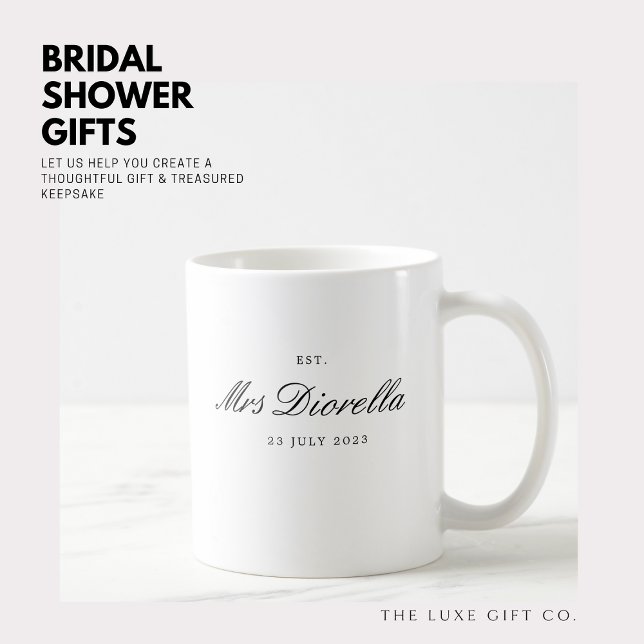 Modern Future Mrs Bridal Shower Engagement Mug (Creator Uploaded)