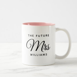 Personalized Future Mrs 003 Custom Monogram Ceramic Coffee Mug Bride Fiance Design 