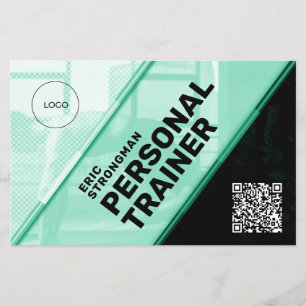 Modern futuristic geometric style fitness flyer