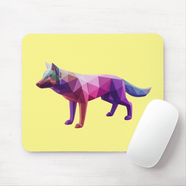 Modern futuristic geometric wolf Gardient artwork Mouse Pad (With Mouse)