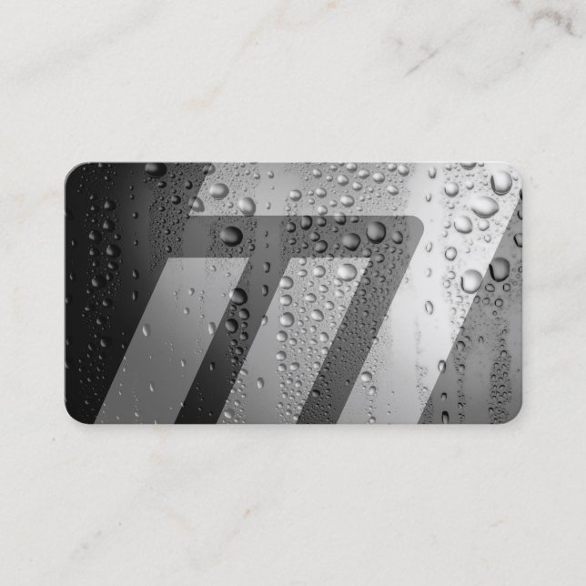 Modern futuristic wet metal style  business card (Front)