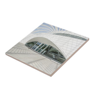 Modern futuristic white building ceramic tile