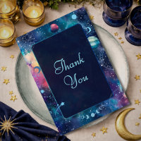 Modern galaxy space moon phases celestial wedding