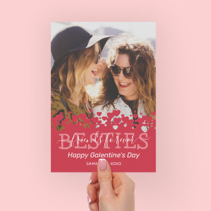 Modern Galentines Day Photo Holiday Card