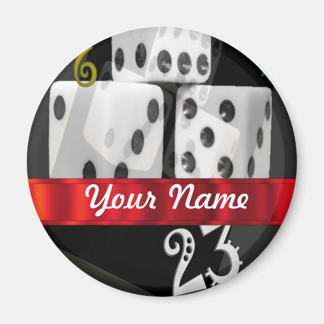 Modern gambling dice magnet (Front)
