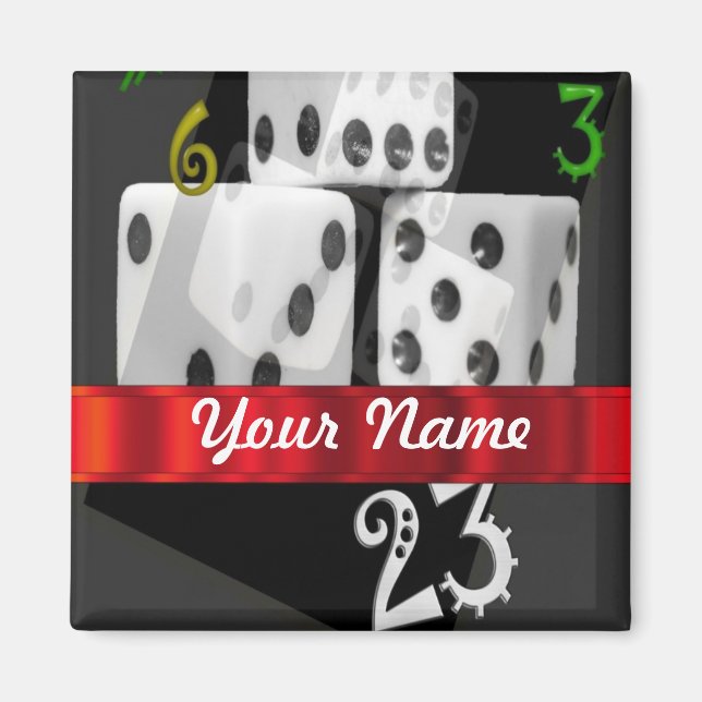 Modern gambling dice magnet (Front)