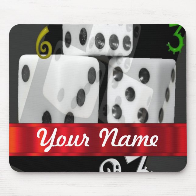 Modern gambling dice mouse pad (Front)