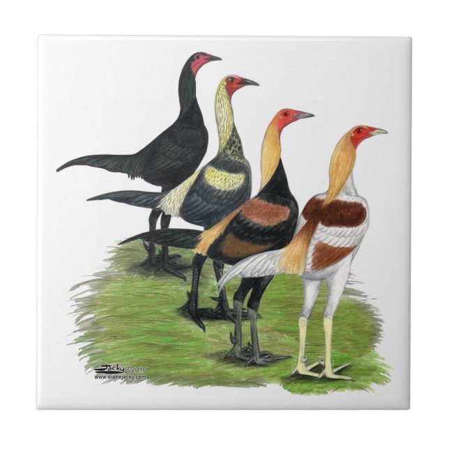 Modern Game Roosters Tile (Front)