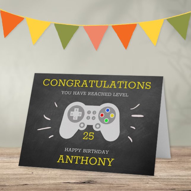 Modern Gamer Any Age Birthday Card (Creator Uploaded)