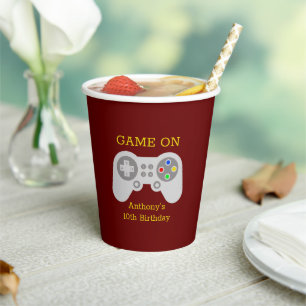 Modern Gamer Any Age Birthday Paper Cups