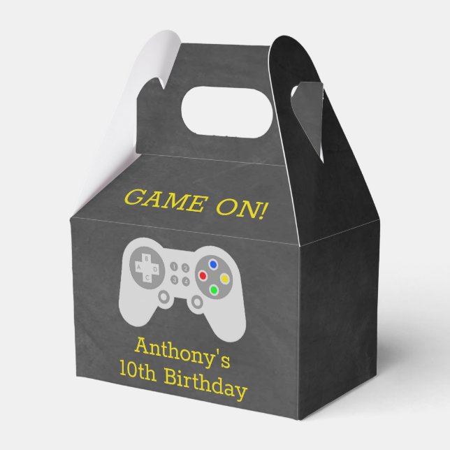 Modern Gamer Any Age Birthday Party Favour Box (Front Side)