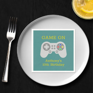 Modern Gamer Any Age Birthday Party Napkin