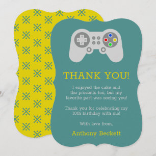Modern Gamer Any Age Birthday Thank You Card