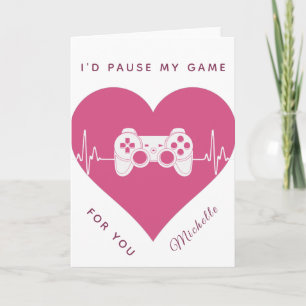 Modern Gaming Controller Valentine's Day Gamer Card