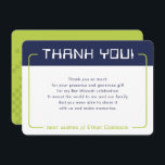 MODERN GAMING THANKS Bar Mitzvah navy blue Lime Thank You Card<br><div class="desc">by kat massard >>> www.simplysweetPAPERIE.com <<< A simple design for your THANK YOU FLAT CARDS - to match your main invitations. Love the design, but would like to see some changes - another colour scheme, product, add a photo or adapted for a different occasion - no worries simply contact me,...</div>