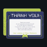 MODERN GAMING THANKS Bar Mitzvah navy blue lime Thank You Card<br><div class="desc">by kat massard >>> www.simplysweetPAPERIE.com <<< A simple design for your THANK YOU FLAT CARDS - to match your main invitations. Love the design, but would like to see some changes - another colour scheme, product, add a photo or adapted for a different occasion - no worries simply contact me,...</div>
