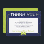 MODERN GAMING THANKS Bar Mitzvah navy blue lime Thank You Card<br><div class="desc">by kat massard >>> www.simplysweetPAPERIE.com <<< A simple design for your THANK YOU FLAT CARDS - to match your main invitations. Love the design, but would like to see some changes - another colour scheme, product, add a photo or adapted for a different occasion - no worries simply contact me,...</div>