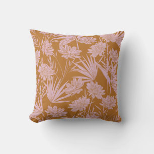 Modern garden flower monotone retro mood seamless cushion