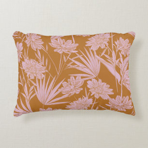 Modern garden flower monotone retro mood seamless decorative cushion