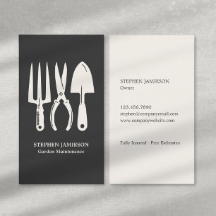 Modern Garden Maintenance Lawn Care Landscaper  Business Card