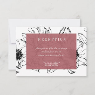 Modern Garden Pink Floral wedding RSVP Invitation