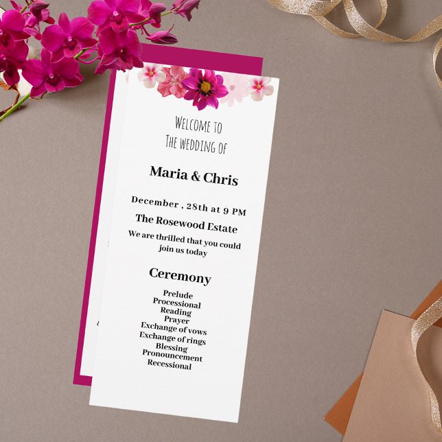 Modern Garden Romance Wedding Program (Creator Uploaded)