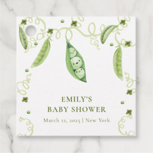 Modern Garden Sweet Pea In Pod Baby Shower Favour Tags