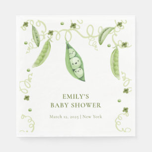 Modern Garden Sweet Pea In Pod Baby Shower  Napkin