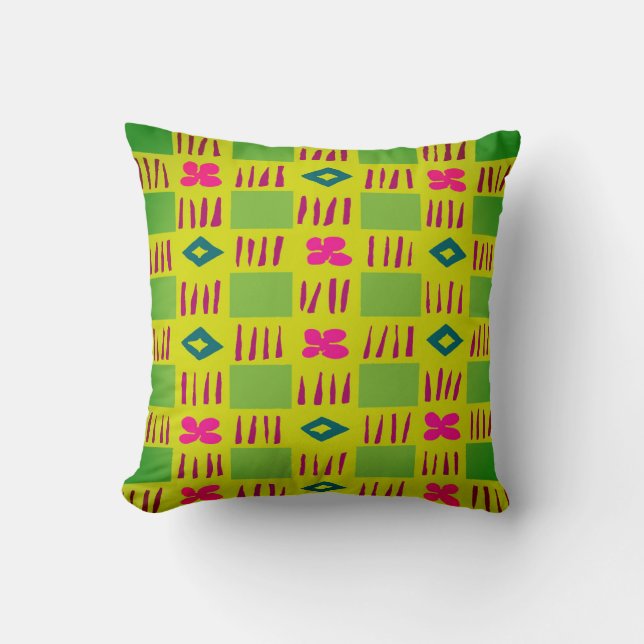 Modern Garden Throw Pillow (Front)